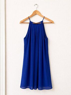 Royal Blue Chiffon Dress